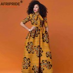 African Dresses for Women Half Sleeve High Waist Ankara Attire Maxi Dress