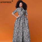 African Dresses for Women Half Sleeve High Waist Ankara Attire Maxi Dress