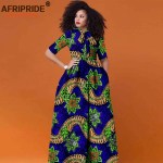 African Dresses for Women Half Sleeve High Waist Ankara Attire Maxi Dress