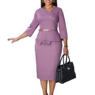 2024 African Dresses for Women Summer Elegant African 3/4 Sleeve Polyester Bodycon Dress