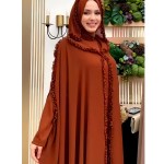Ramadan Chiffon Muslim 2 Piece Khimar Abaya Set Islam Hijab Dress African Dresses
