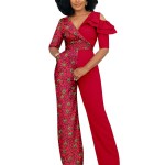 African Clothes for Women Jumpsuit Bodysuit Ankara Clothing Print Outfits Short Sleeve Elegant Party Birthday Event