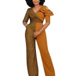 African Clothes for Women Jumpsuit Bodysuit Ankara Clothing Print Outfits Short Sleeve Elegant Party Birthday Event