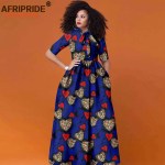 African Dresses for Women Half Sleeve High Waist Ankara Attire Maxi Dress