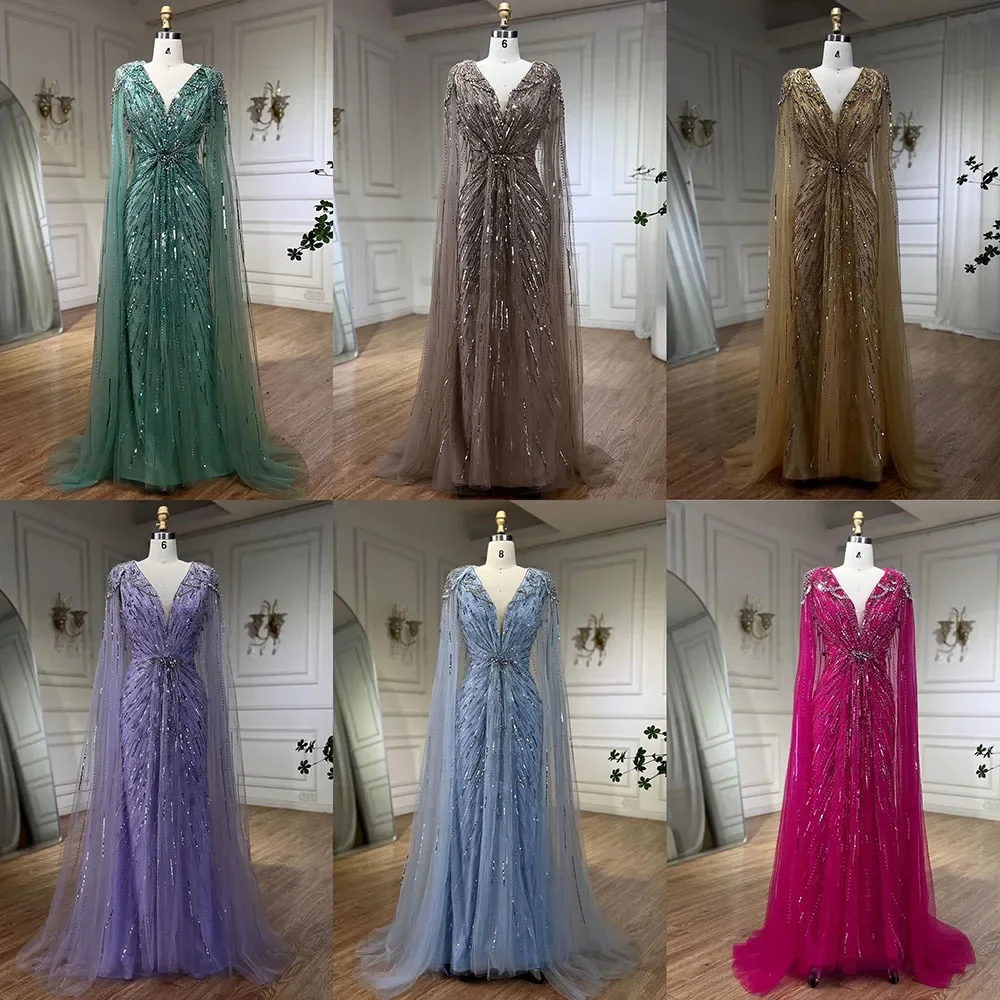 Serene Hill Turquoise Mermaid Evening Dresses Gowns