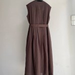 2025 spring and summer new women's fashion sleeveless crew neck belt ramie long dress
