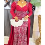 Plus Size Evening Dresses for Women African Luxury Sequin Gown Elegant Christmas Wedding Party Long Dress