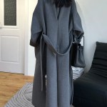 High-end Bathrobe Double-sided Wool Cashmere Coat New Women Loose Lace-up Fashion Warm Wool Coat Long Overcoat Autumn Winter